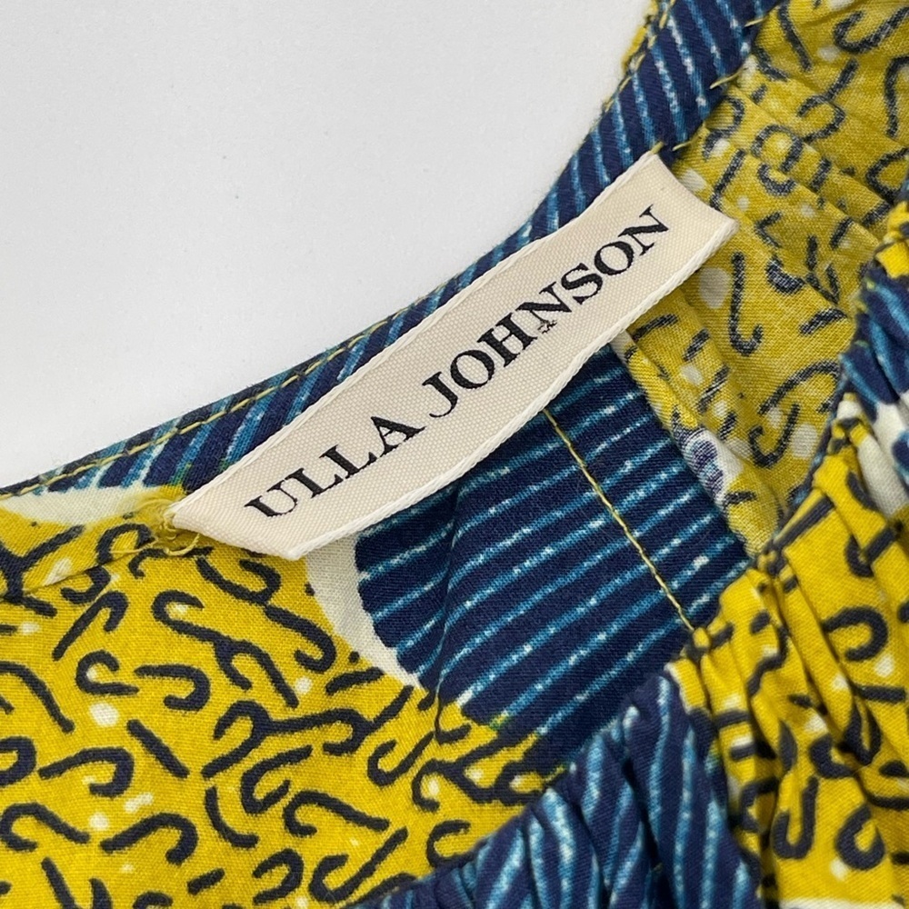 Ulla Johnson Sz 2 Emelyn 100% Cotton Dress Puff Sleeve Bold Print Wedding Event - Picture 13 of 16
